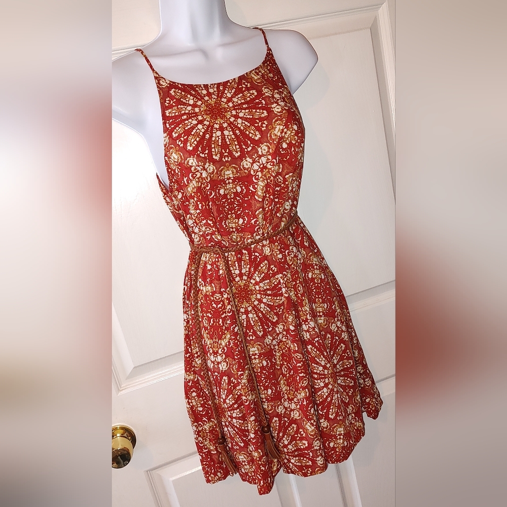 Vans Mandala Print Dress, Size Medium M, Orange White - Picture 2 of 11